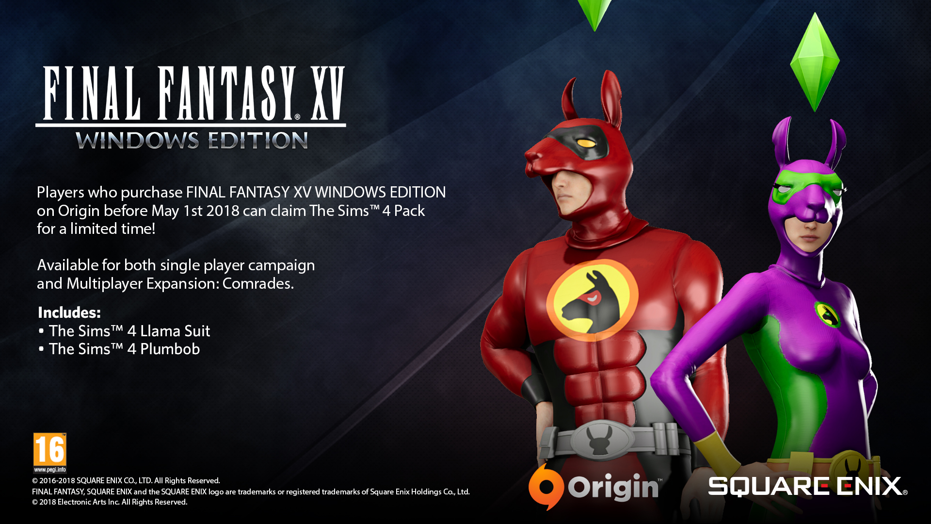 THE SIMS 4 content is coming to FINAL FANTASY XV WINDOWS EDITION